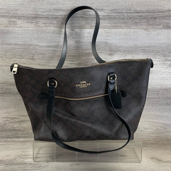 Coach F79609 Gallery Tote Shoulder Bag - Brown/Black Purse - Picture 1 of 13